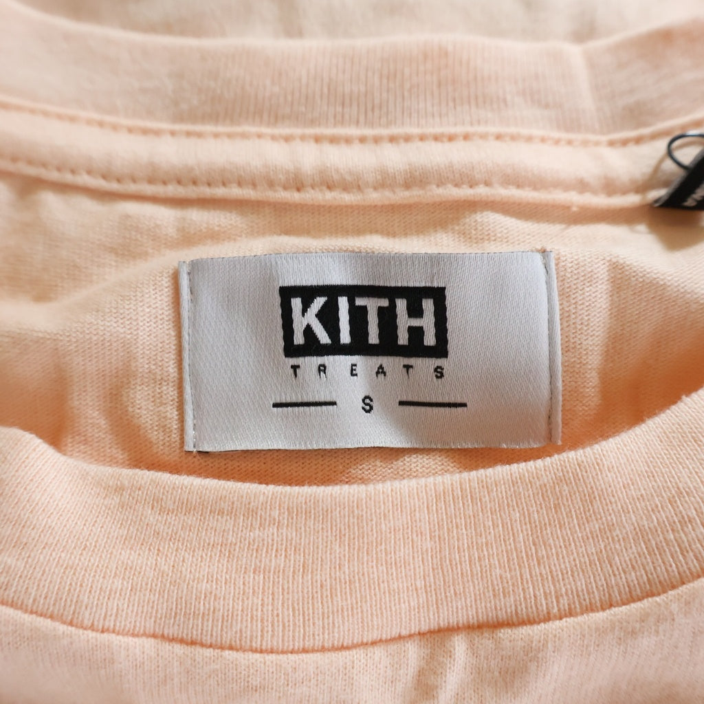 KITH(キス) フロントロゴデザイン クルーネック カットソー 半袖Tシャツ ピンク KH2164