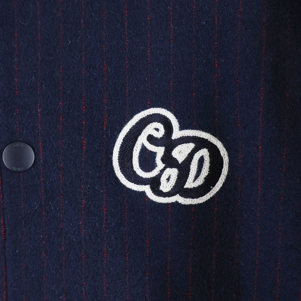 DIOR(ディオール) 刺繍デザイン ストライプ ブルゾン ジャケット ネイビー 213J431A0738