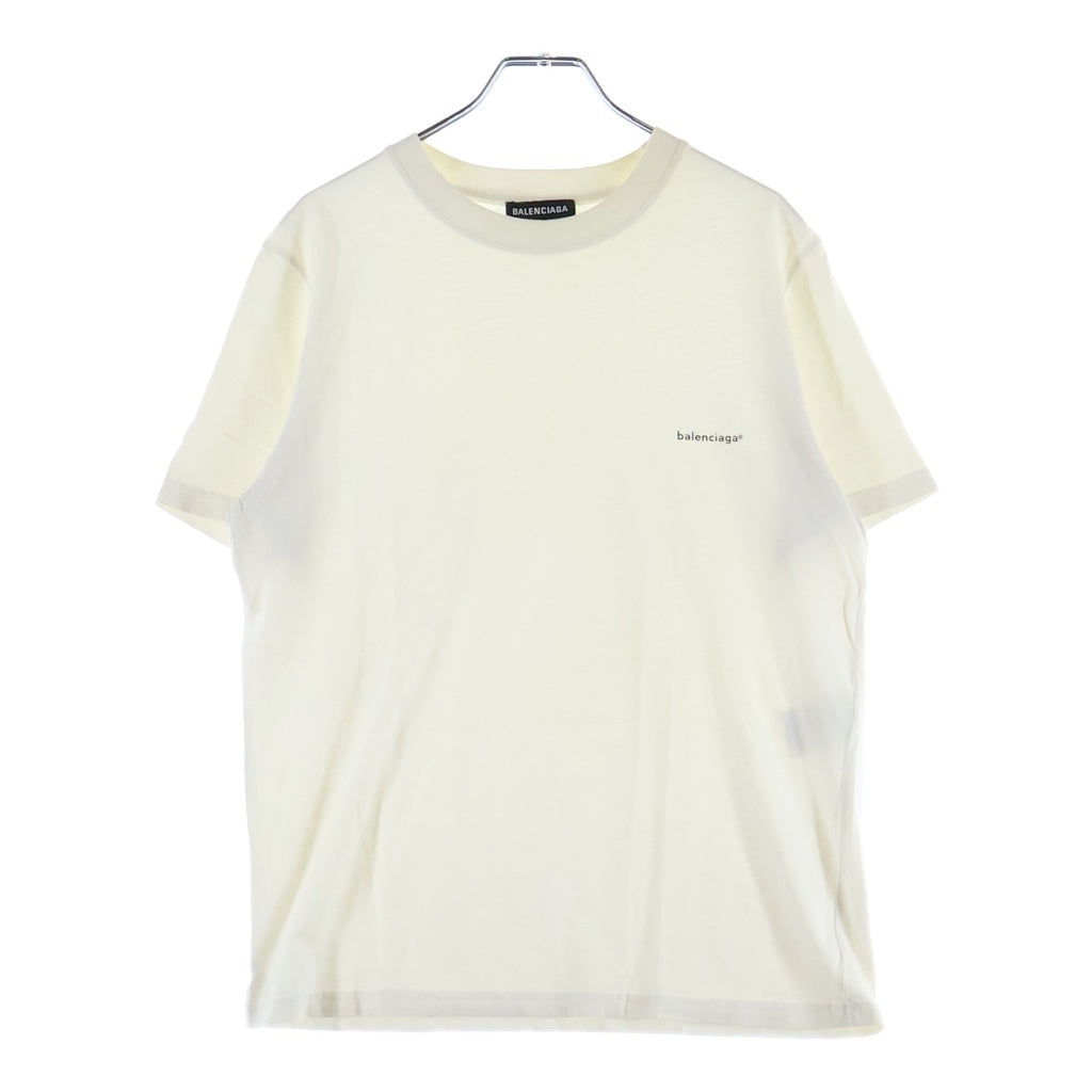 BALENCIAGA(バレンシアガ) スモールロゴプリント 半袖Tシャツ カットソー ホワイト 556151
