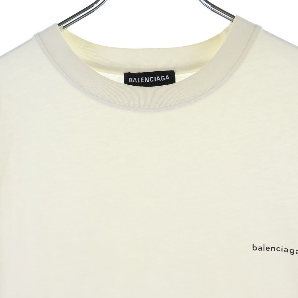 BALENCIAGA(バレンシアガ) スモールロゴプリント 半袖Tシャツ カットソー ホワイト 556151