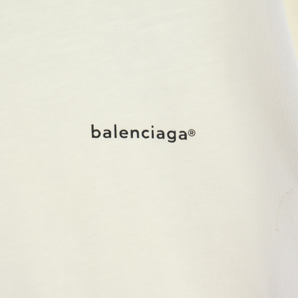 BALENCIAGA(バレンシアガ) スモールロゴプリント 半袖Tシャツ カットソー ホワイト 556151
