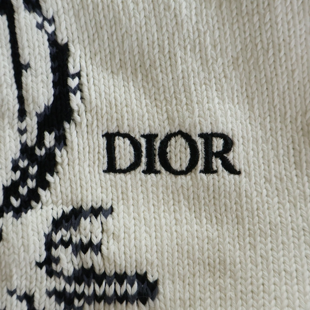 DIOR(ディオール) アニマルロゴ クルーネックセーター ニット ホワイト 383M647AT548