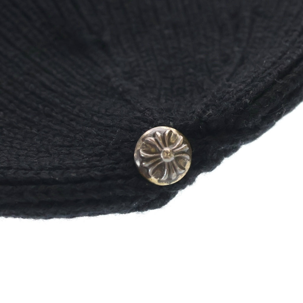 CHROME HEARTS(クロムハーツ) BEANIE BAIT&TACKLE セメタリークロスパッチ カシミア ビーニー 帽子 ブラック