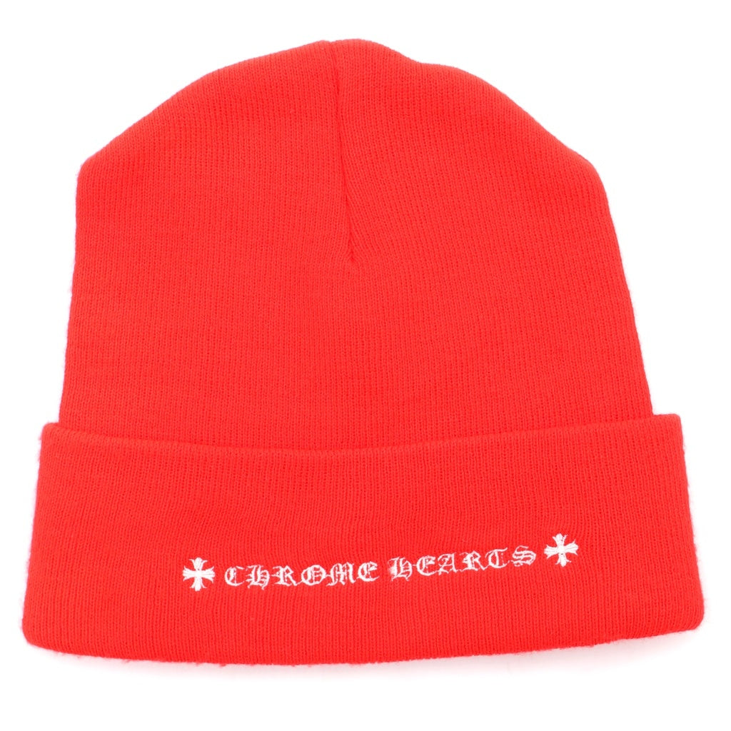 CHROME HEARTS(クロムハーツ) WACH CAP CROSS ワッチキャップ セメタリークロスデザイン ビーニー 帽子 レッド
