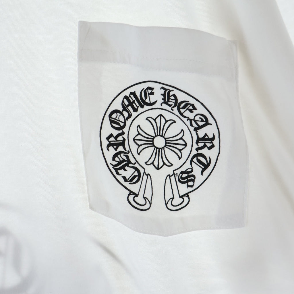 CHROME HEARTS(クロムハーツ) LOS ANGELS HORSESHOE S/S TEE ロサンゼルス限定 ホースシュー クルーネック半袖Tシャツ ホワイト カットソー