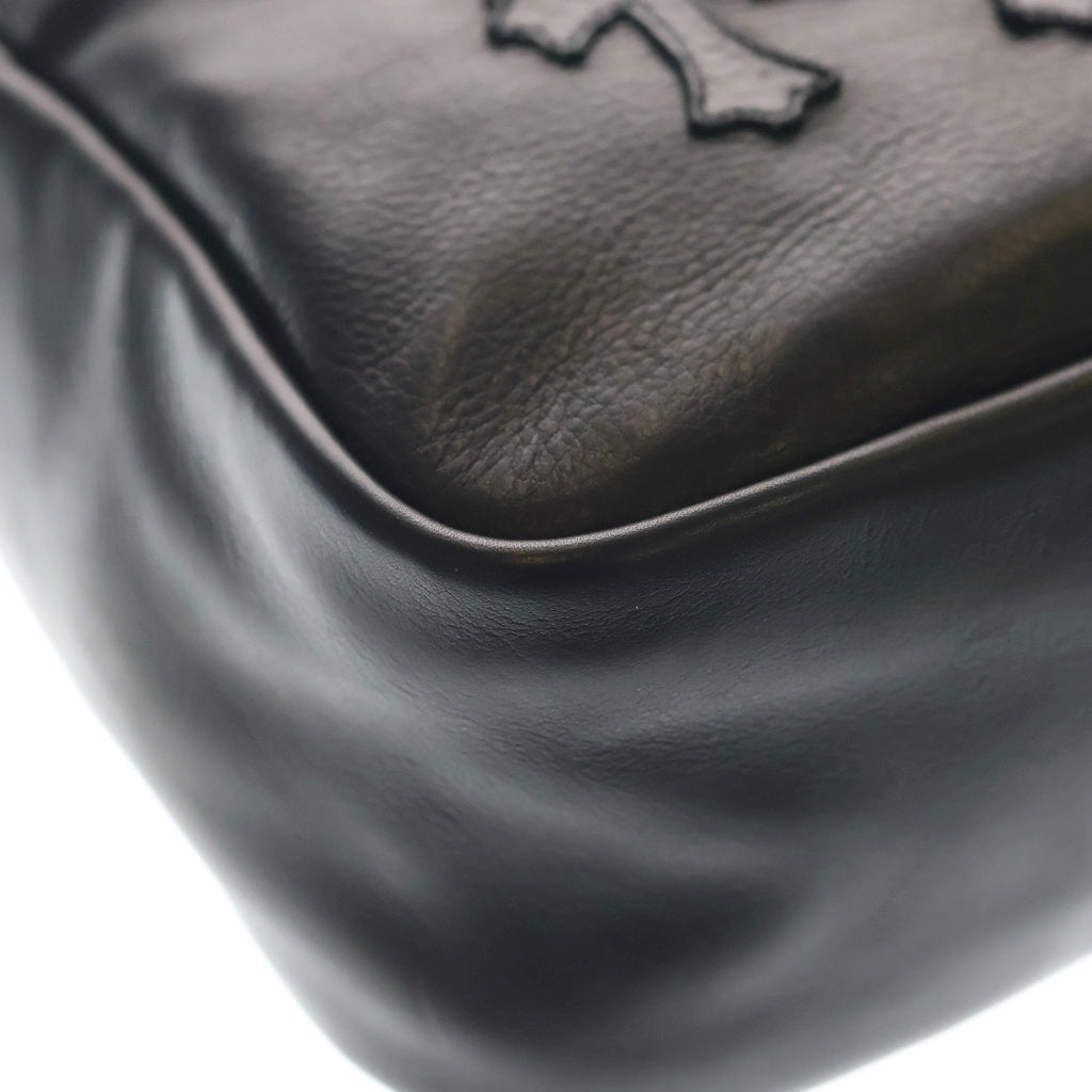 CHROME HEARTS(クロムハーツ) TAKA MINI LTHR タカミニ セメタリークロスパッチレザー ショルダーバッグ ブラック