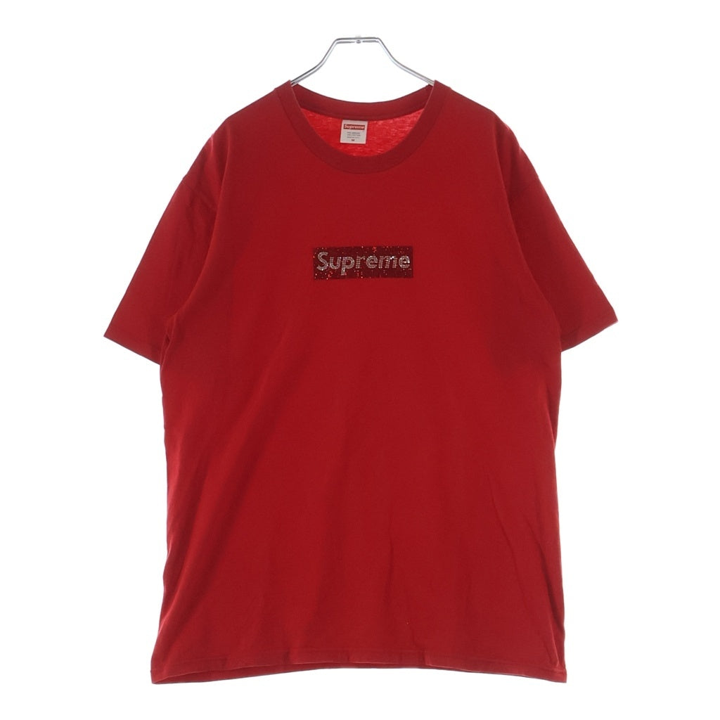 SUPREME(シュプリーム) 19SS ×Swarovski 25th Anniversary Box Logo Tee スワロフスキー 25周年記念 ボックスロゴTシャツ 半袖クルーネックカットソー レッド
