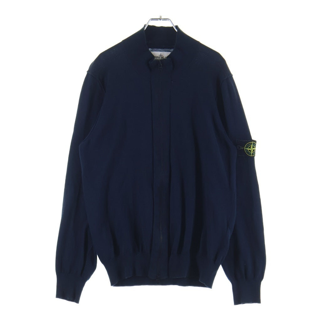 STONE ISLAND(ストーンアイランド) アームロゴデザイン ジップアップ ニット セーター ネイビー 8015542B2