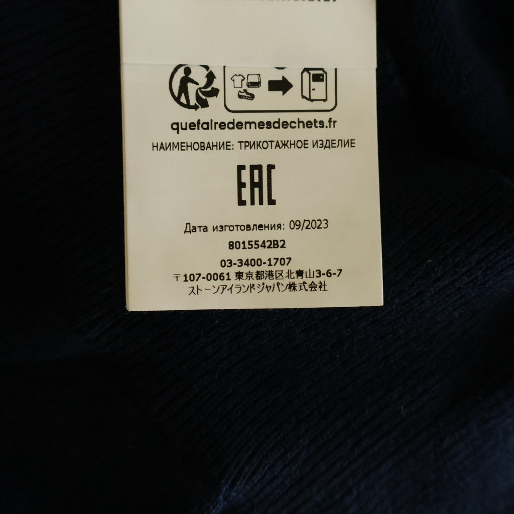 STONE ISLAND(ストーンアイランド) アームロゴデザイン ジップアップ ニット セーター ネイビー 8015542B2