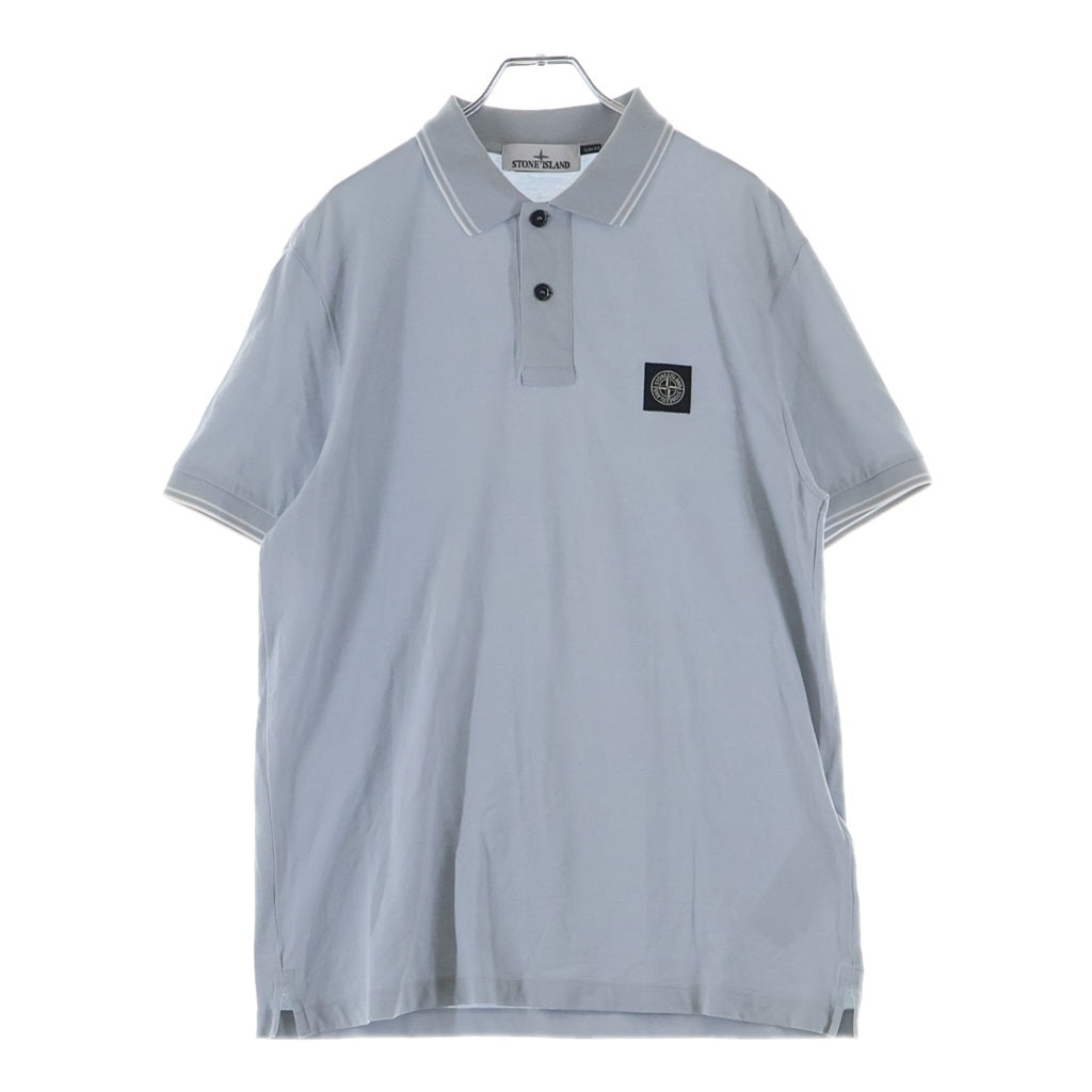 STONE ISLAND(ストーンアイランド) 24SS 胸ロゴデザイン 半袖ポロシャツ ブルー 80152SC18