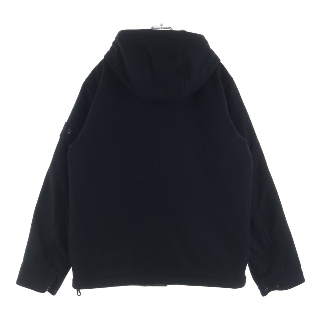 STONE ISLAND(ストーンアイランド) ウール コンパスパッチ フーデッド ジャケット ブラック 8115454F4