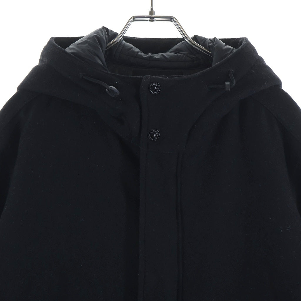 STONE ISLAND(ストーンアイランド) ウール コンパスパッチ フーデッド ジャケット ブラック 8115454F4