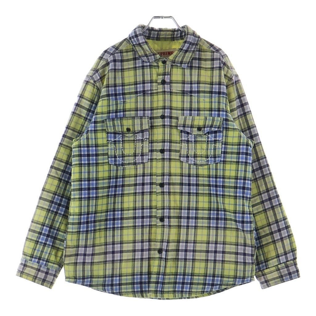 SUPREME(シュプリーム) 25AW ×TRUE RELIGION Quilted Lined Plaid Flannel Shirts トゥルーレリジョン キルテッド プレイド フランネルシャツ イエロー