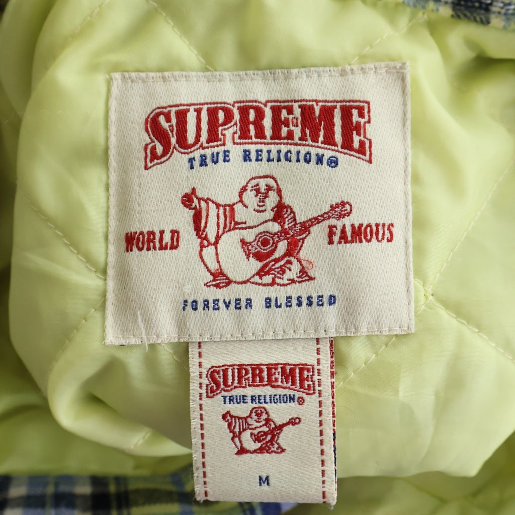 SUPREME(シュプリーム) 25AW ×TRUE RELIGION Quilted Lined Plaid Flannel Shirts トゥルーレリジョン キルテッド プレイド フランネルシャツ イエロー