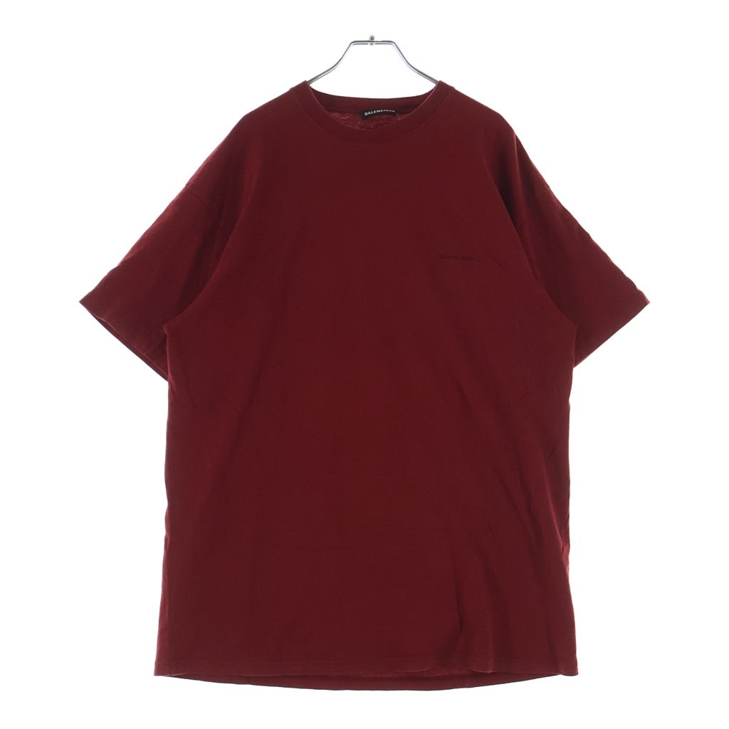 BALENCIAGA(バレンシアガ) 19SS ロゴデザイン クルーネック カットソー 半袖Tシャツ レッド 556150 TCV25