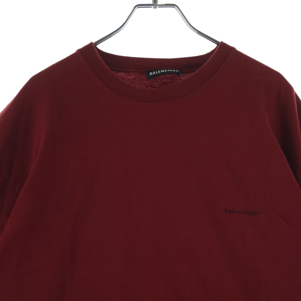 BALENCIAGA(バレンシアガ) 19SS ロゴデザイン クルーネック カットソー 半袖Tシャツ レッド 556150 TCV25