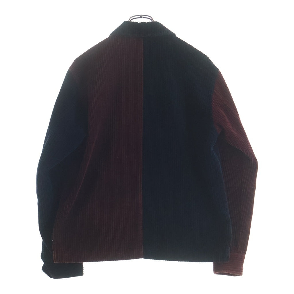 STUSSY(ステューシー) MIXUP CORD JACKET ミックスアップ バイカラー ジップアップ コーデュロイジャケット ブルー/レッド