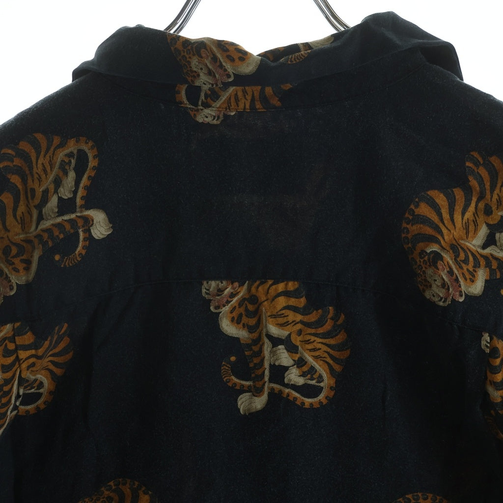 WACKO MARIA(ワコマリア) TAIGERS S/S HAWAIIAN SHIRT タイガーデザイン オープンカラー 半袖シャツ ブラック