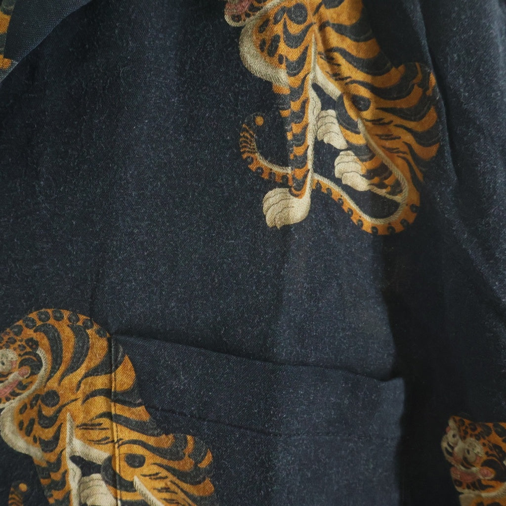 WACKO MARIA(ワコマリア) TAIGERS S/S HAWAIIAN SHIRT タイガーデザイン オープンカラー 半袖シャツ ブラック