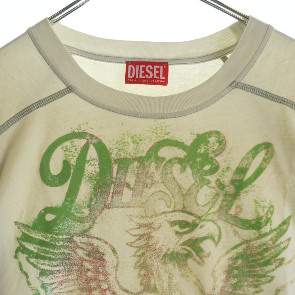 DIESEL(ディーゼル) ロゴデザイン クルーネック カットソー 半袖Tシャツ ベージュ A23799