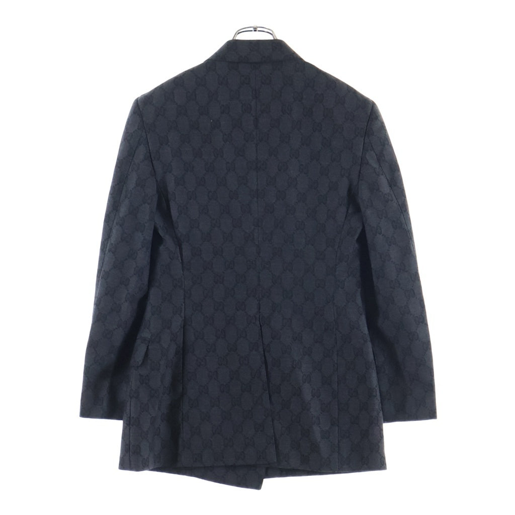 GUCCI(グッチ) GG Double-breasted wool jacquard jacket GG柄 ダブルブレスト ウール ジャガード テーラードジャケット グレー715184 ZAKF8 レディース