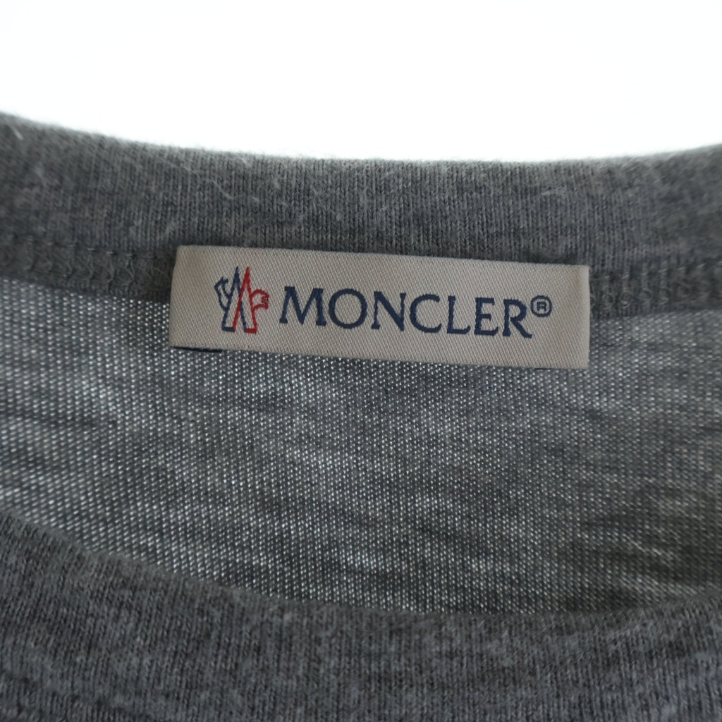 MONCLER(モンクレール) 20SS MAGLIA ロゴデザイン クルーネック カットソー 半袖Tシャツ グレー F20918C74810