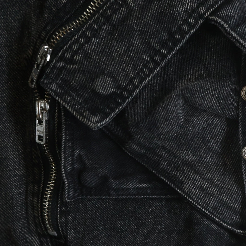 NO/FAITH STUDIOS(ノーフェイスストゥディオス) CARGO DENIM PANTS マルチポケット ジップアップ カーゴデニムパンツ ブラック