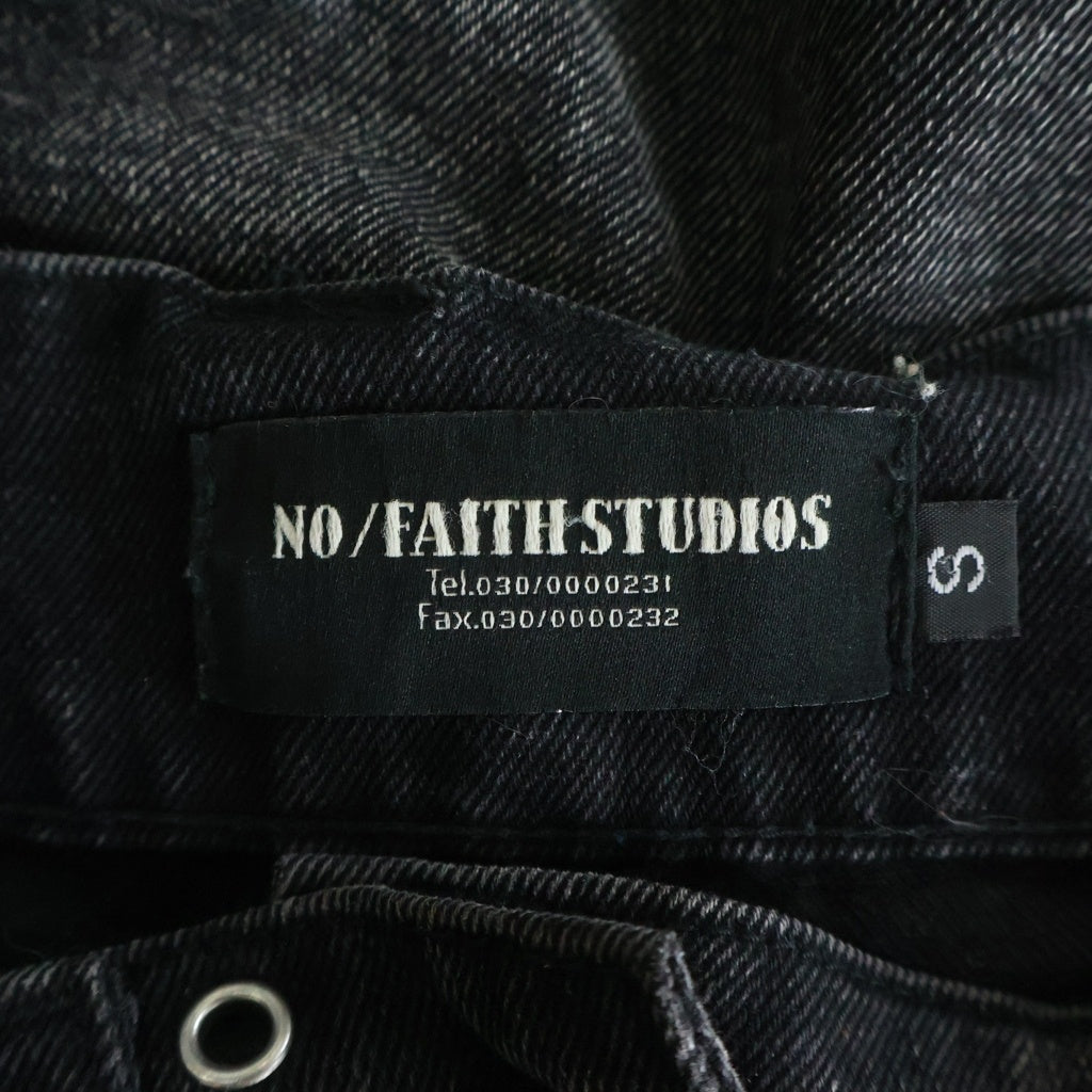 NO/FAITH STUDIOS(ノーフェイスストゥディオス) CARGO DENIM PANTS マルチポケット ジップアップ カーゴデニムパンツ ブラック
