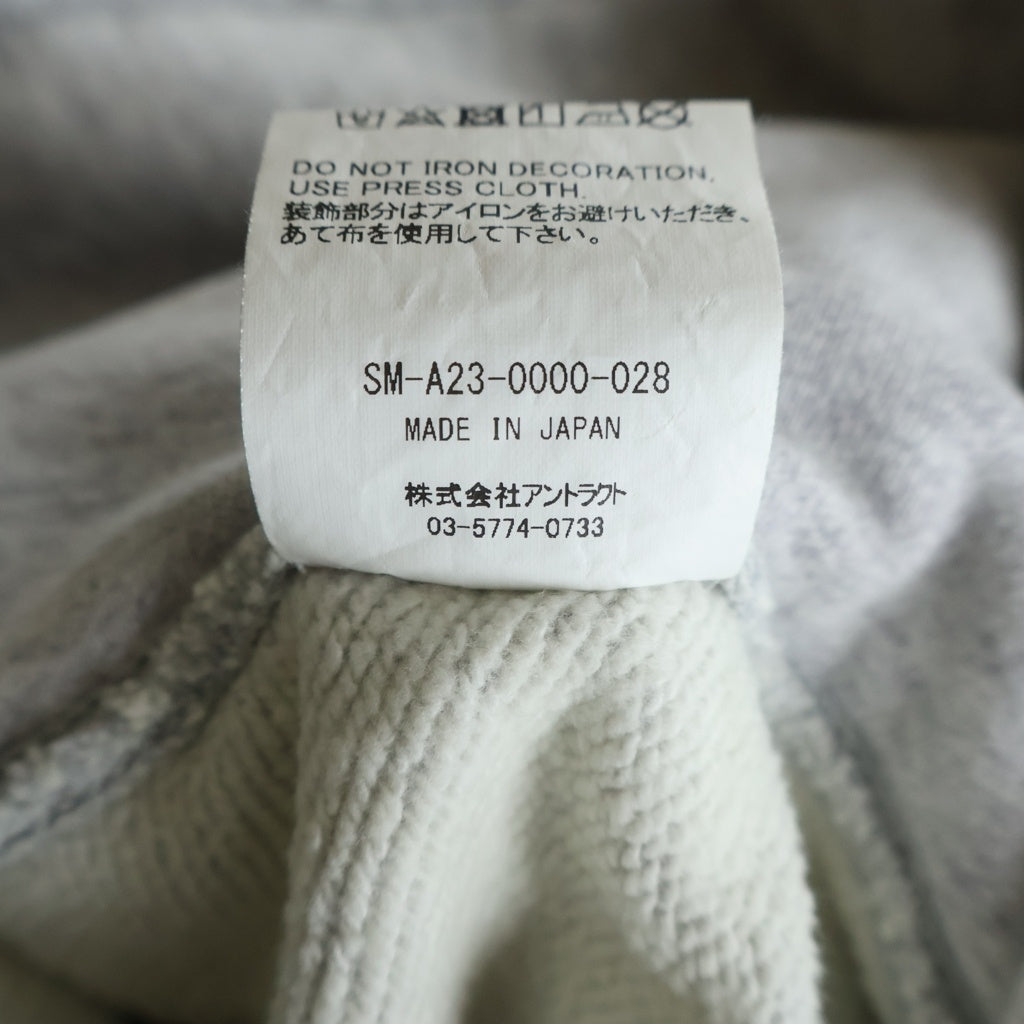 SAINT MICHAEL(セントマイケル) 23AW LOGO HOODIE ロゴ刺繍 スウェットプルオーバーパーカー グレー SM-A23-0000-028