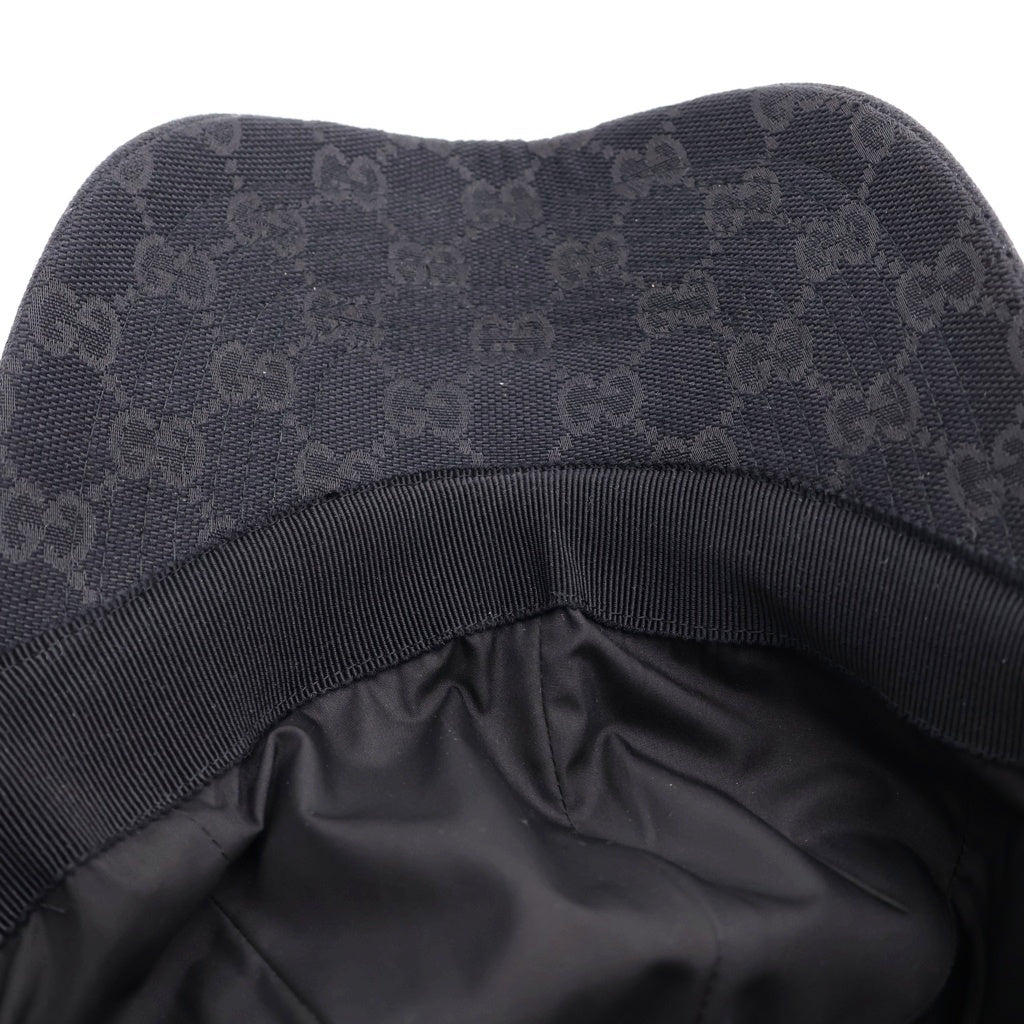 GUCCI(グッチ) GGスプリーム ロゴデザイン ベースボールキャップ 帽子 ブラック 8726324HBJP