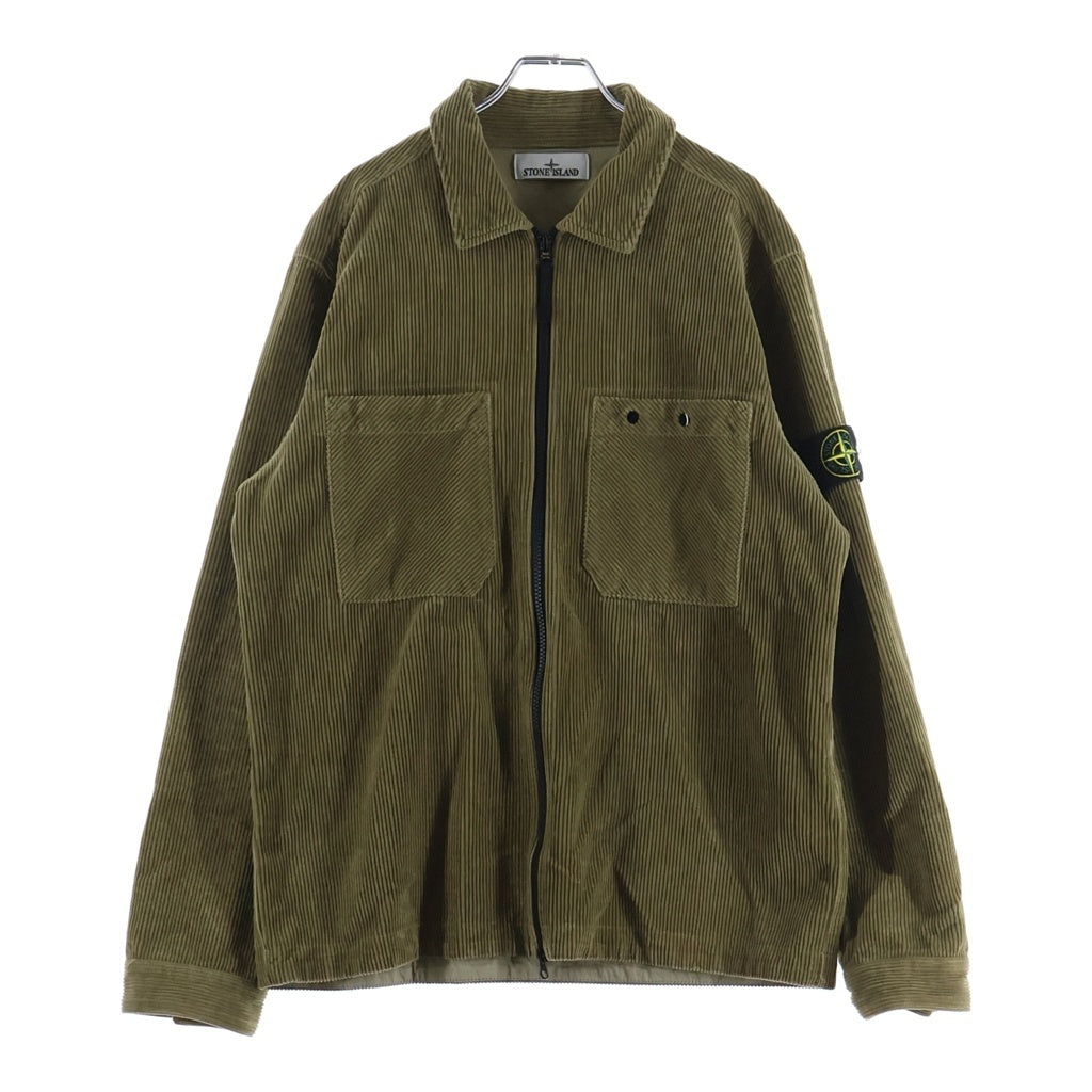 STONE ISLAND(ストーンアイランド) 24AW ロゴパッチ ジップアップ コーデュロイジャケット ブラウン 811511604