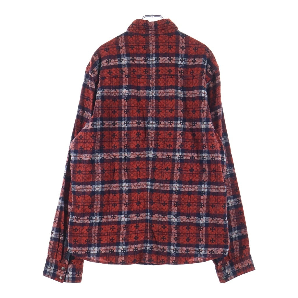 CHROME HEARTS(クロムハーツ) LOOSE ENDS ルーズエンド クロスボールボタン 長袖チェックシャツ レッド