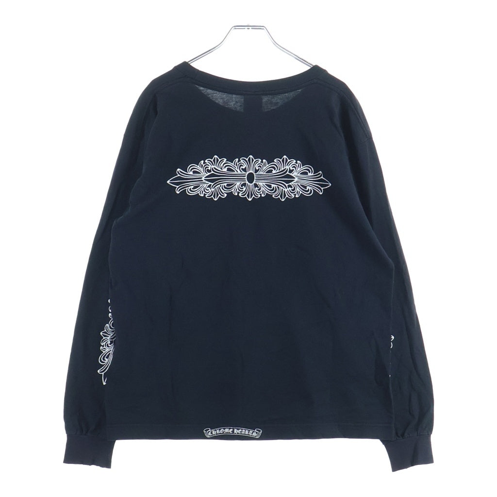 CHROME HEARTS(クロムハーツ) OLD VINE DGGR FLRL オールド ヴァインダガー 袖フローラルクロスプリント 長袖Tシャツ カットソー ブラック