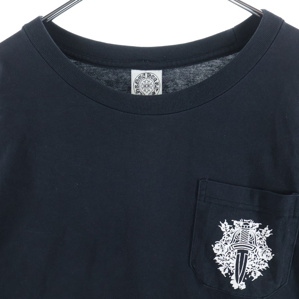 CHROME HEARTS(クロムハーツ) OLD VINE DGGR FLRL オールド ヴァインダガー 袖フローラルクロスプリント 長袖Tシャツ カットソー ブラック