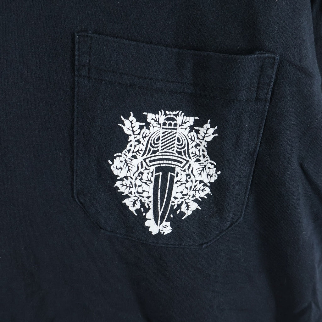 CHROME HEARTS(クロムハーツ) OLD VINE DGGR FLRL オールド ヴァインダガー 袖フローラルクロスプリント 長袖Tシャツ カットソー ブラック