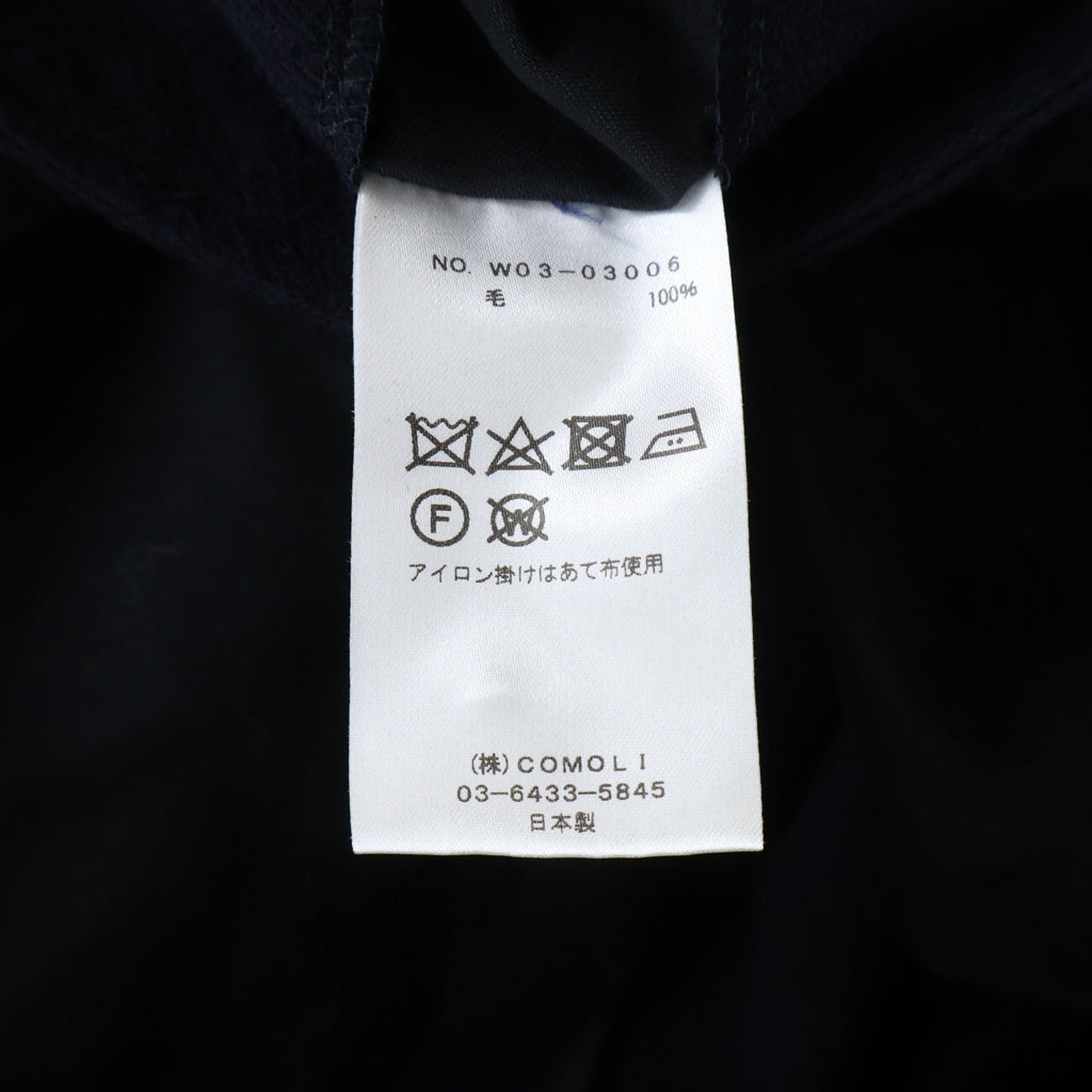 COMOLI(コモリ) 22AW リファインウール ドローストリングパンツ ネイビー W03-03006