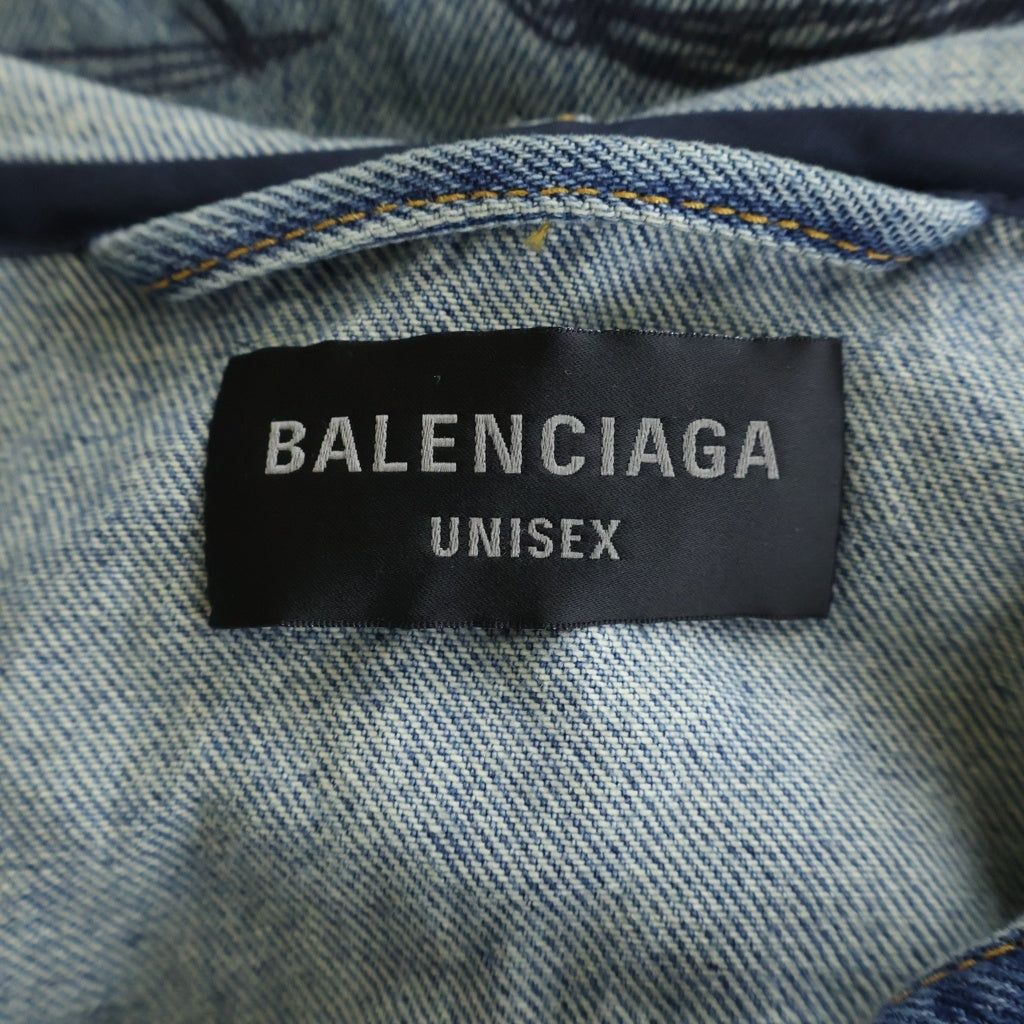 BALENCIAGA(バレンシアガ) 22AW グラフィティオーバーサイズフーテッドデニムジャケット インディゴ 719315 TNW56 719315 TNW56
