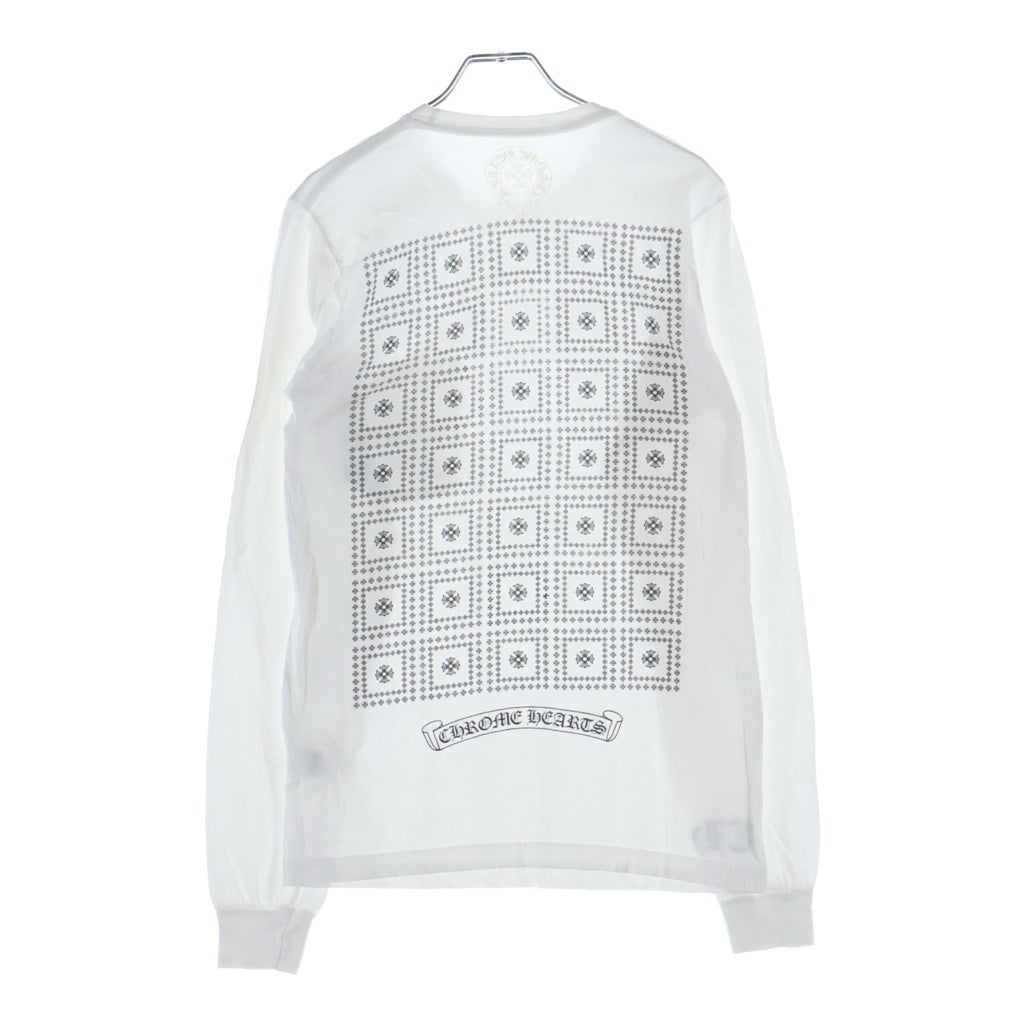 CHROME HEARTS(クロムハーツ) MULTI PLUS POKET LONGSLEEVE TEE マルチプラスロゴデザイン クルーネック カットソー 長袖Tシャツ ホワイト