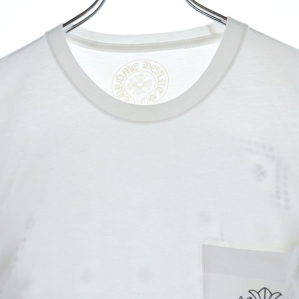 CHROME HEARTS(クロムハーツ) MULTI PLUS POKET LONGSLEEVE TEE マルチプラスロゴデザイン クルーネック カットソー 長袖Tシャツ ホワイト