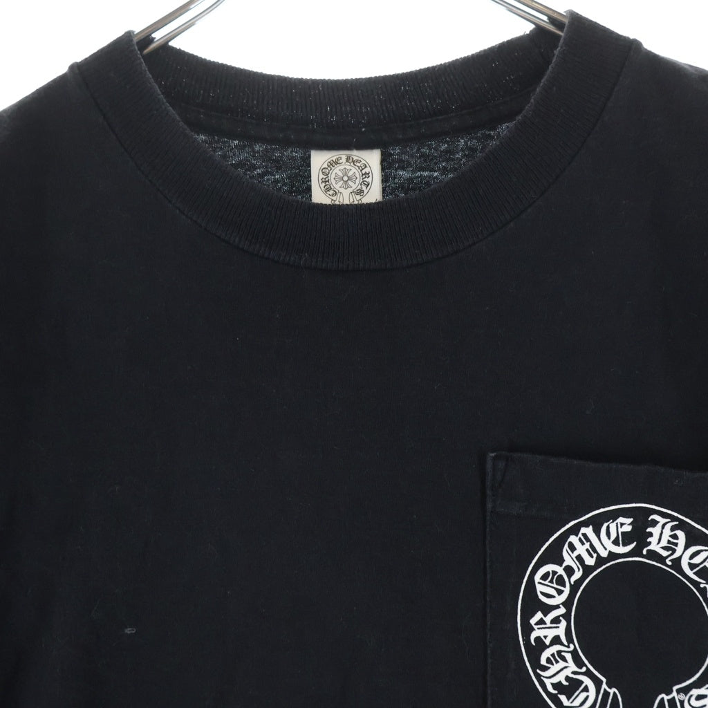 CHROME HEARTS(クロムハーツ) OLD CH PULS オールド プラス ロゴデザイン クルーネック カットソー 半袖Tシャツ ブラック
