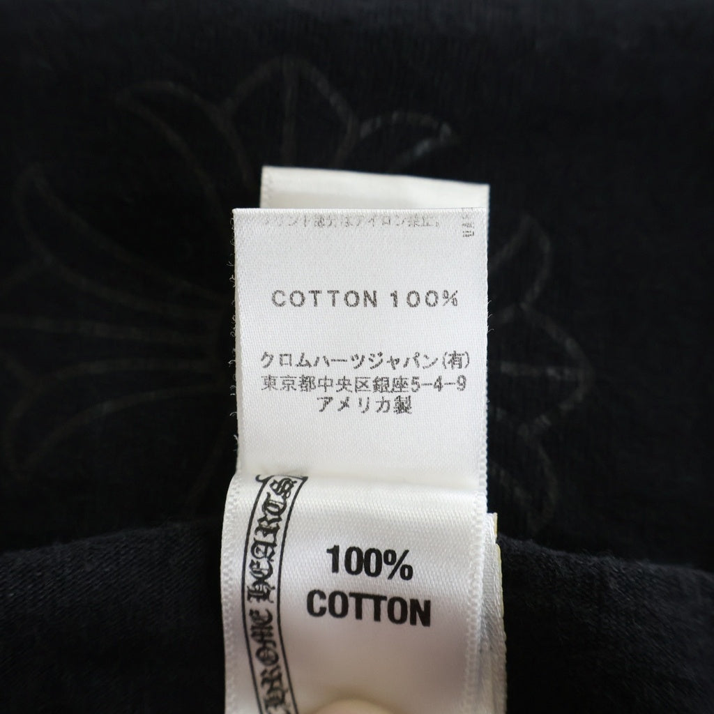 CHROME HEARTS(クロムハーツ) OLD CH PULS オールド プラス ロゴデザイン クルーネック カットソー 半袖Tシャツ ブラック
