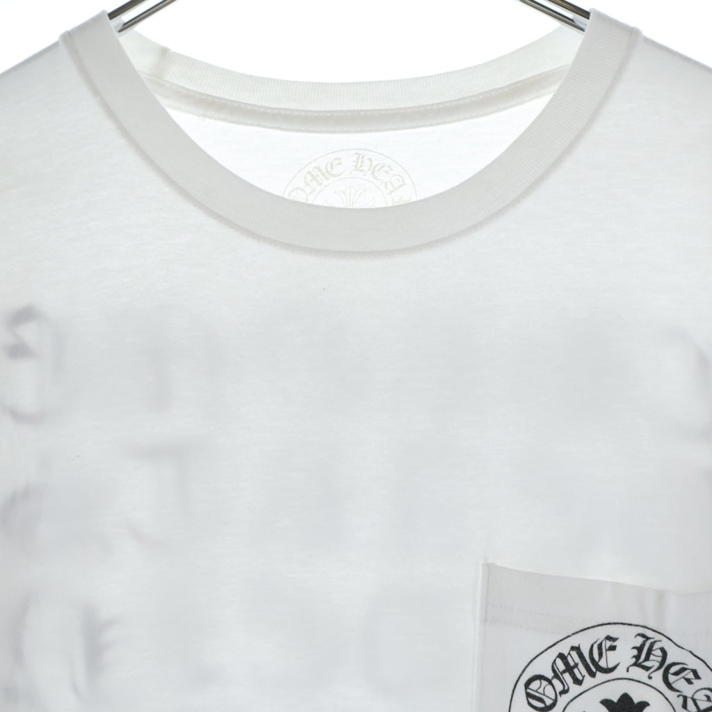 CHROME HEARTS(クロムハーツ) VERTICAL LOGO TEE バーティカルロゴデザイン クルーネック カットソー 長袖Tシャツ ホワイト