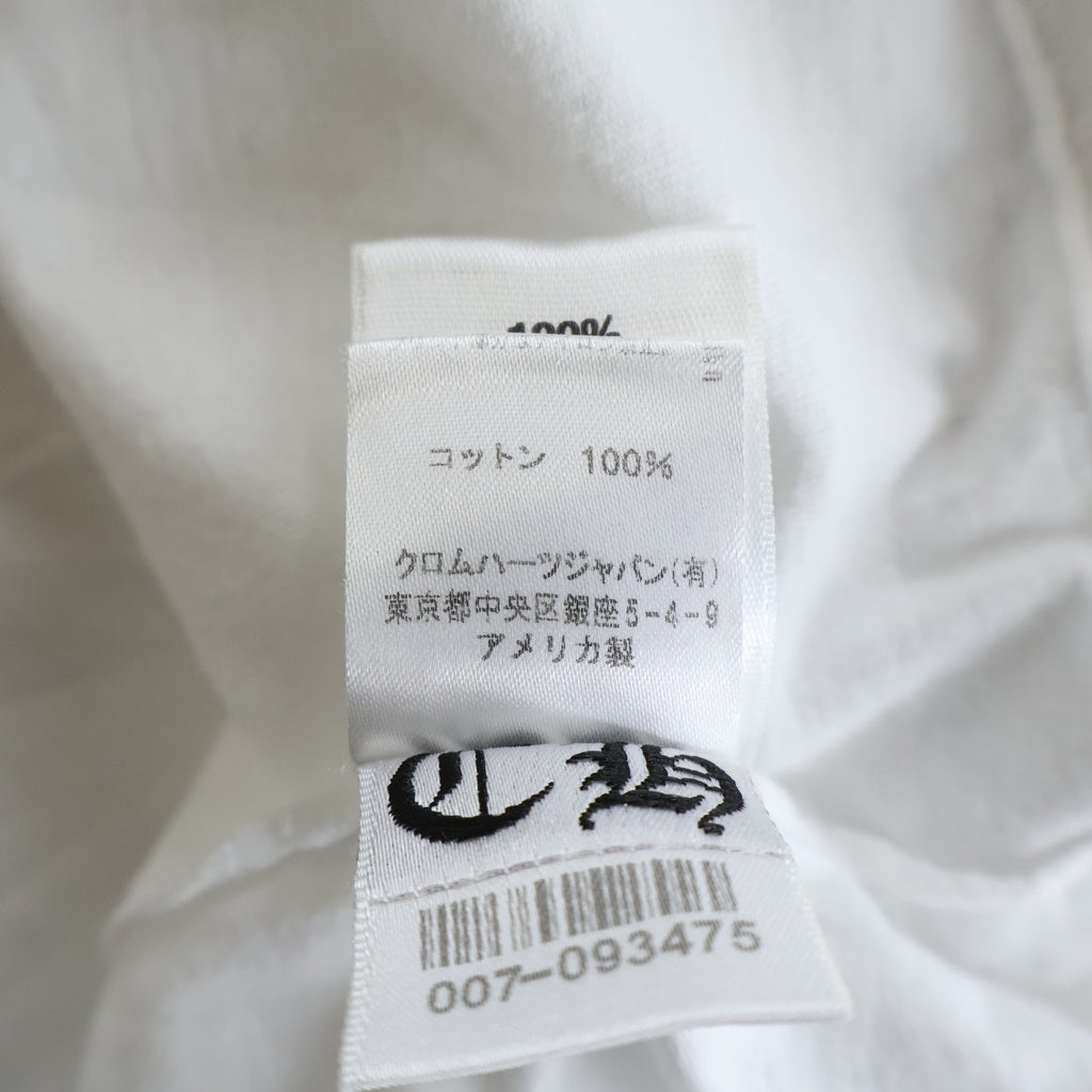 CHROME HEARTS(クロムハーツ) VERTICAL LOGO TEE バーティカルロゴデザイン クルーネック カットソー 長袖Tシャツ ホワイト