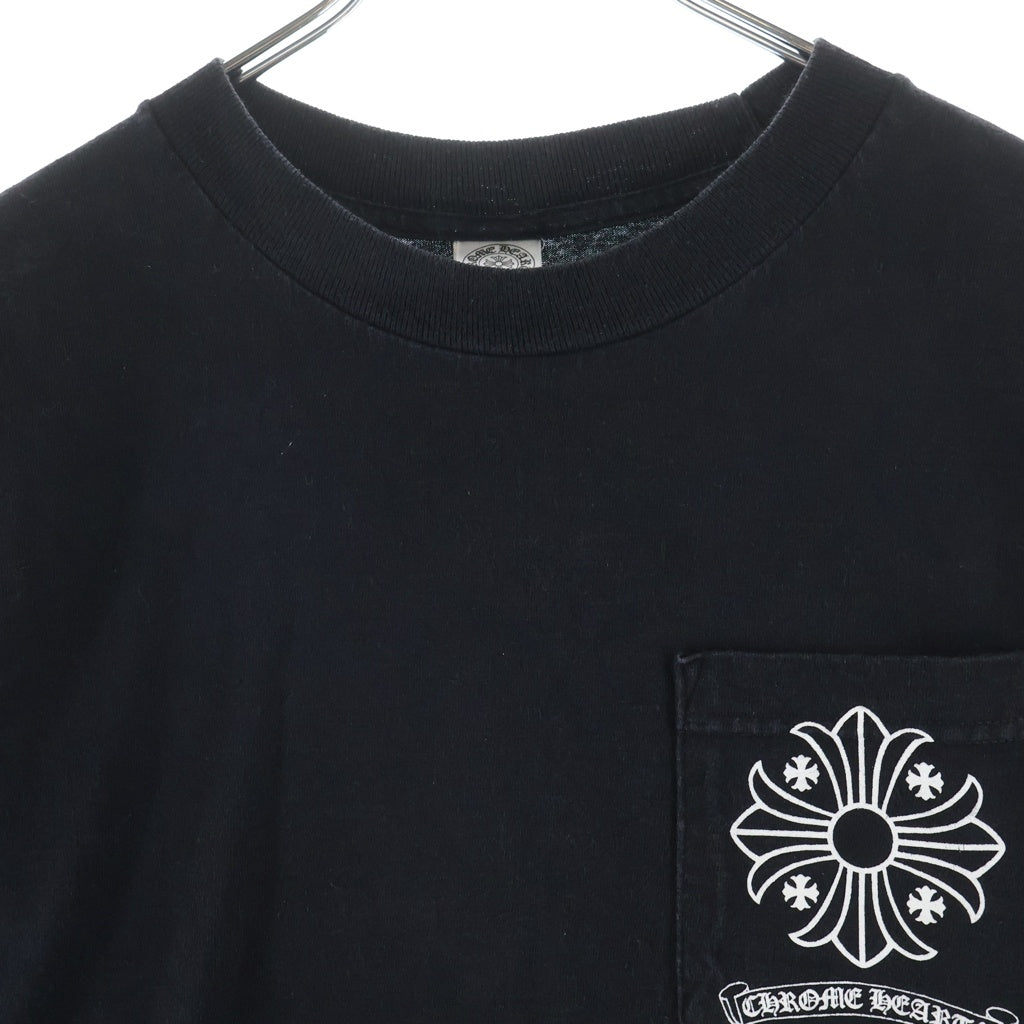 CHROME HEARTS(クロムハーツ) OLD CH PLUS L/S TEE オールド バックCHプラス ロゴデザイン クルーネック カットソー 長袖Tシャツ ブラック