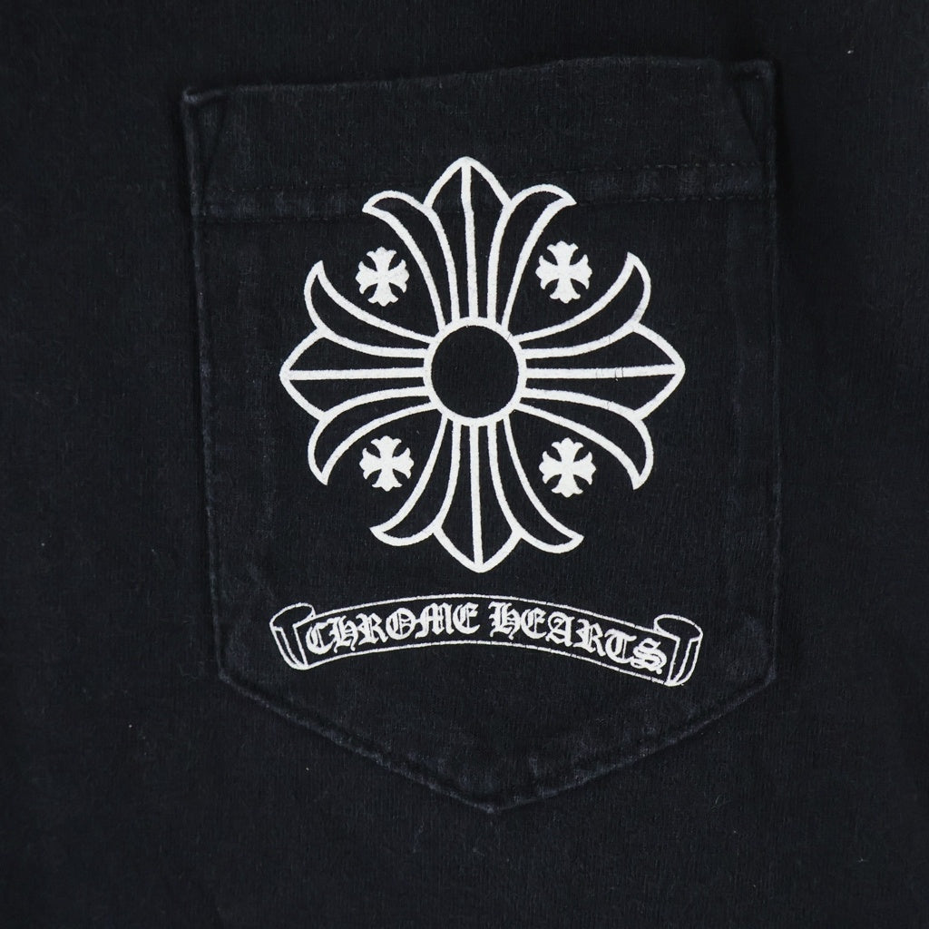 CHROME HEARTS(クロムハーツ) OLD CH PLUS L/S TEE オールド バックCHプラス ロゴデザイン クルーネック カットソー 長袖Tシャツ ブラック