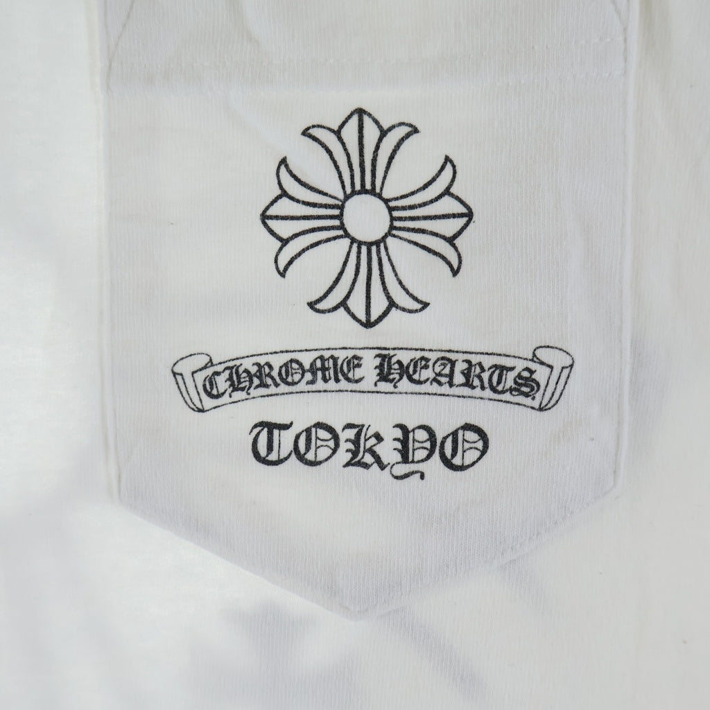CHROME HEARTS(クロムハーツ) TOKYO HORSESHOE L/S TEE トーキョー ホースシュー ロゴデザイン クルーネック カットソー 長袖Tシャツ ホワイト