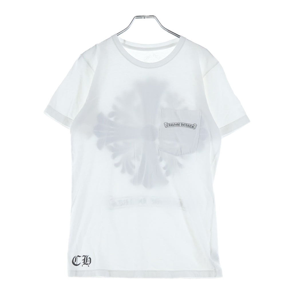 CHROME HEARTS(クロムハーツ) CH PLUS FLORAL CROSS TEE シーエイチクロス フローラルクロス クルーネック カットソー 半袖Tシャツ ホワイト