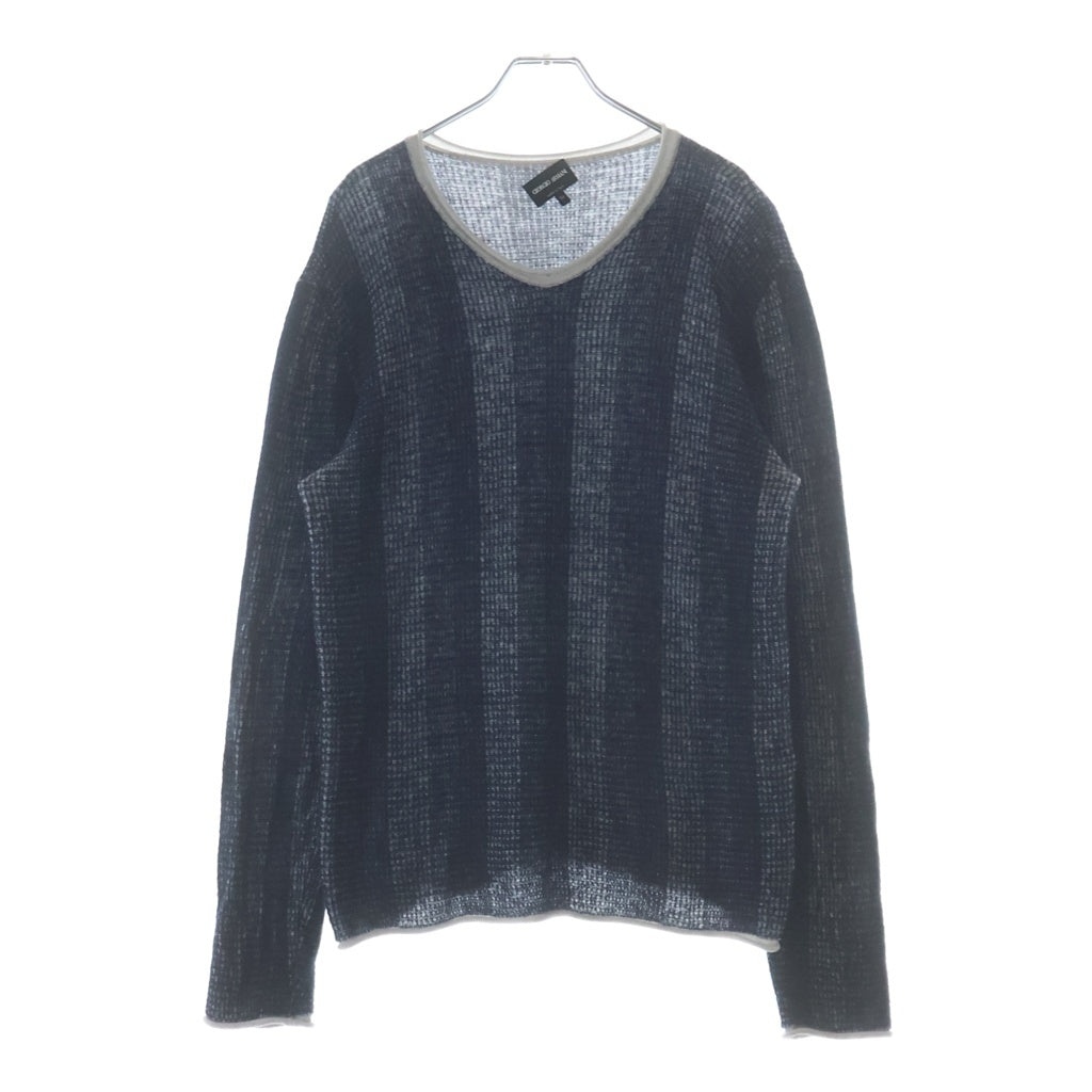 GIORGIO ARMANI(ジョルジオアルマーニ) Wool Cashmere Knit Sweater ウールカシミヤニット セーター ブルー 6KSM44 SM42Z 6KSM44 SM42Z