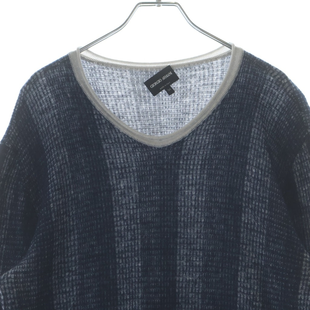 GIORGIO ARMANI(ジョルジオアルマーニ) Wool Cashmere Knit Sweater ウールカシミヤニット セーター ブルー 6KSM44 SM42Z 6KSM44 SM42Z