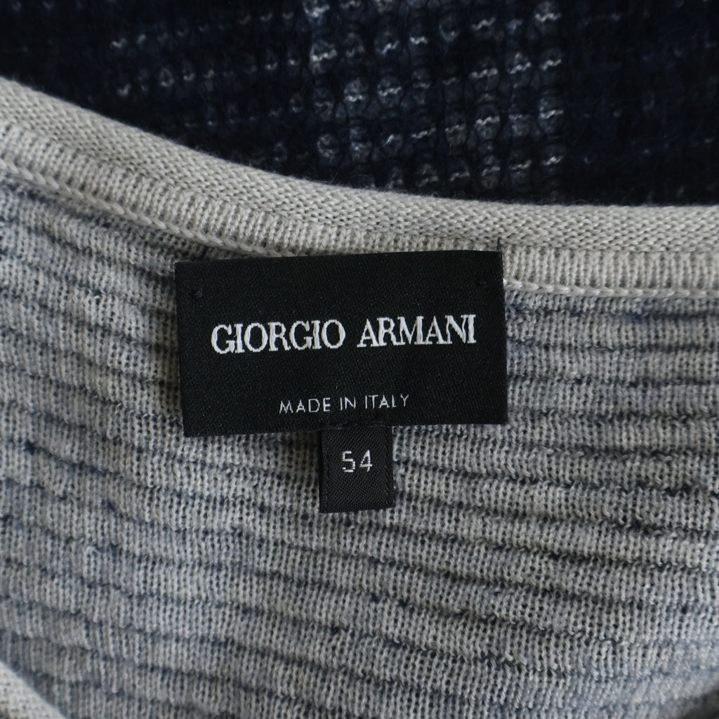 GIORGIO ARMANI(ジョルジオアルマーニ) Wool Cashmere Knit Sweater ウールカシミヤニット セーター ブルー 6KSM44 SM42Z 6KSM44 SM42Z